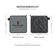 Größenübersicht OhneTropfen SAMT 30 × 30 cm